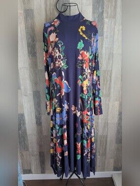Johnny Was NWT The Janie Favorite Handkerchief Hem Mock Neck Dress